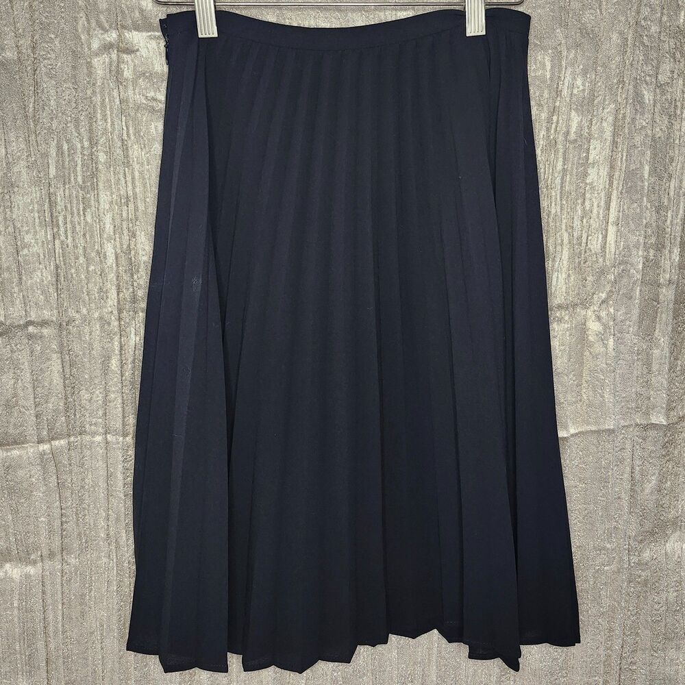 Vintage Esprit De Corp Black Pleated Skirt Minimalist Classic Goth Romantic 3/4